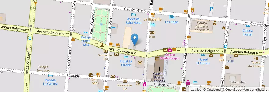 Mapa de ubicacion de Capilla del Colegio de Jesús en アルゼンチン, サルタ州, Capital, Municipio De Salta, Salta.