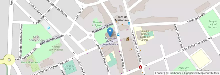 Mapa de ubicacion de Capilla del Cristo de la Paz en スペイン, バレンシア州, Alacant / Alicante, L'Alacantí, Sant Joan D'Alacant.
