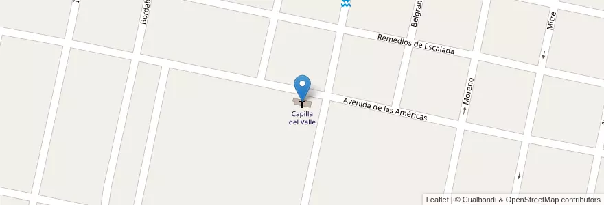 Mapa de ubicacion de Capilla del Valle en 阿根廷, Santa Fe, Departamento San Martín, Municipio De San Jorge.