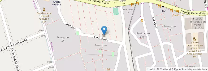 Mapa de ubicacion de Capilla Desatanudos, Barracas en Arjantin, Ciudad Autónoma De Buenos Aires, Comuna 4, Buenos Aires.