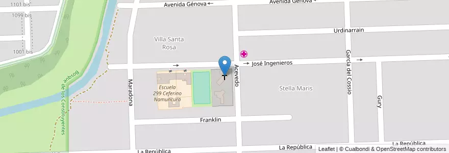 Mapa de ubicacion de Capilla Dios Padre en アルゼンチン, サンタフェ州, Departamento Rosario, Municipio De Rosario, ロサリオ.