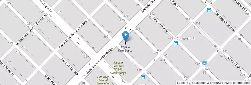 Mapa de ubicacion de Capilla Don Bosco en Arjantin, Chubut, Departamento Rawson, Rawson.