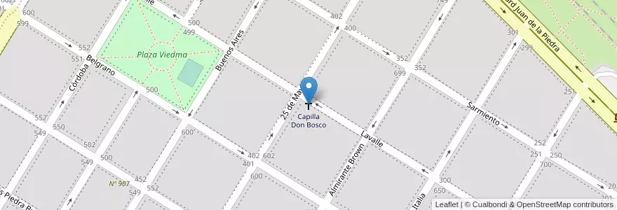 Mapa de ubicacion de Capilla Don Bosco en アルゼンチン, ブエノスアイレス州, Partido De Patagones, Carmen De Patagones.