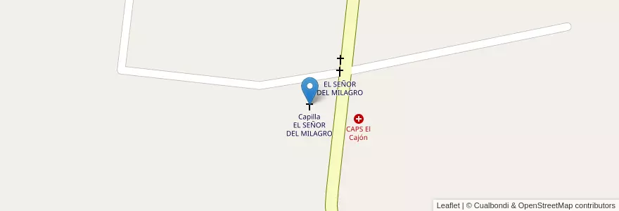 Mapa de ubicacion de Capilla EL SEÑOR DEL MILAGRO en 아르헨티나, Tucumán, Departamento Burruyacú, Municipio De Benjamín Aráoz Y El Tajamar.