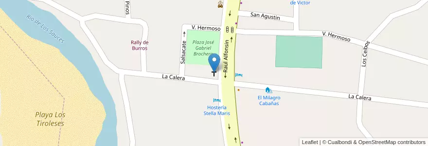 Mapa de ubicacion de Capilla Evangélica Pueblo Nuevo II en Arjantin, Córdoba, Departamento San Alberto, Pedanía Tránsito, Mina Clavero, Municipio De Mina Clavero.