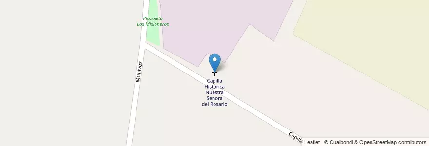 Mapa de ubicacion de Capilla Historica Nuestra Senora del Rosario en 아르헨티나, 칠레, Mendoza, Departamento Maipú, Distrito Las Barrancas.