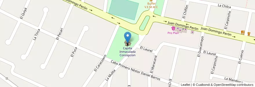 Mapa de ubicacion de Capilla Inmaculada Concepcion en Arjantin, Buenos Aires, Partido De La Matanza, Ciudad Evita.