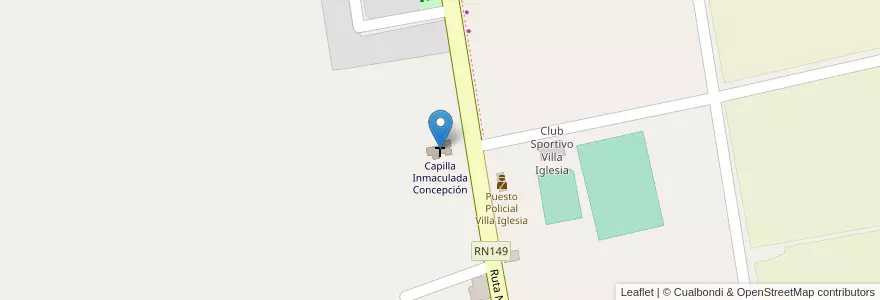 Mapa de ubicacion de Capilla Inmaculada Concepción en Argentinien, San Juan, Chile, Iglesia.