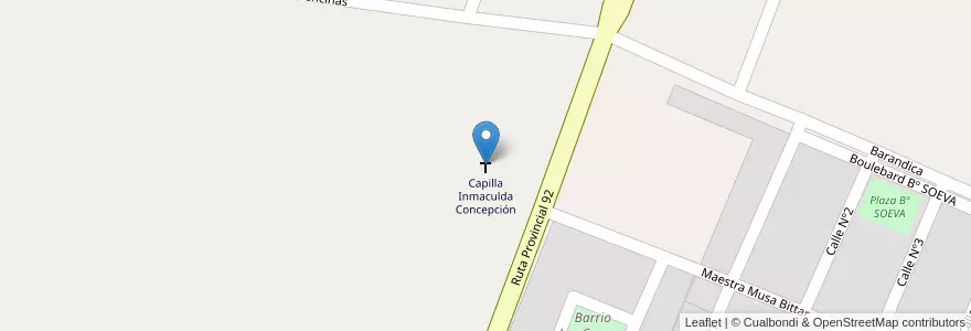 Mapa de ubicacion de Capilla Inmaculda Concepción en アルゼンチン, チリ, メンドーサ州, Departamento Tunuyán, Distrito Vista Flores.