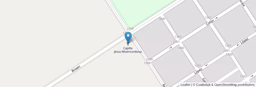 Mapa de ubicacion de Capilla Jesus Misericordioso en Argentinië, Santa Fe, Departamento General López, Municipio De Venado Tuerto.
