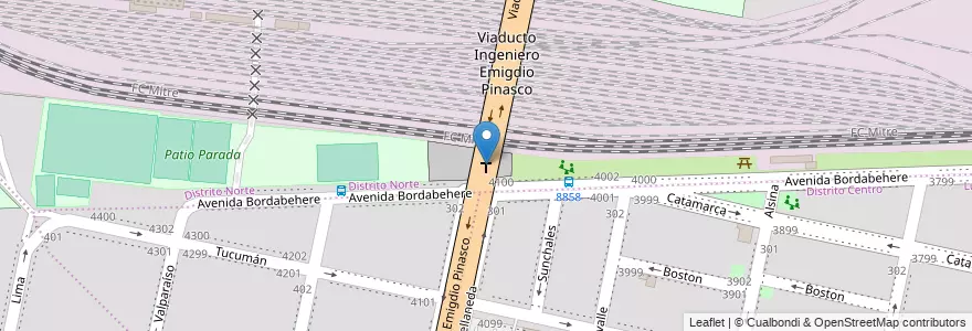 Mapa de ubicacion de Capilla María Madre en الأرجنتين, سانتا في, Departamento Rosario, Municipio De Rosario, روساريو.