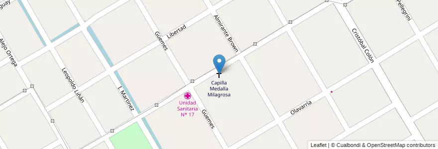 Mapa de ubicacion de Capilla Medalla Milagrosa en アルゼンチン, ブエノスアイレス州, Partido De Esteban Echeverría, Monte Grande.