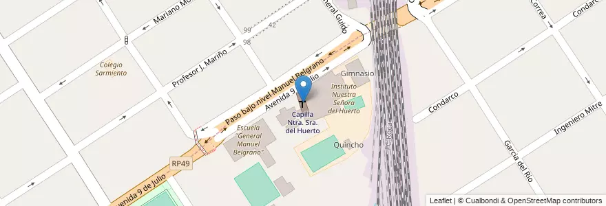 Mapa de ubicacion de Capilla Ntra. Sra. del Huerto en Аргентина, Буэнос-Айрес, Partido De Lomas De Zamora, Turdera.