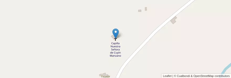 Mapa de ubicacion de Capilla Nuestra Señora de Cuyín Manzano en Аргентина, Чили, Неукен, Departamento Los Lagos.