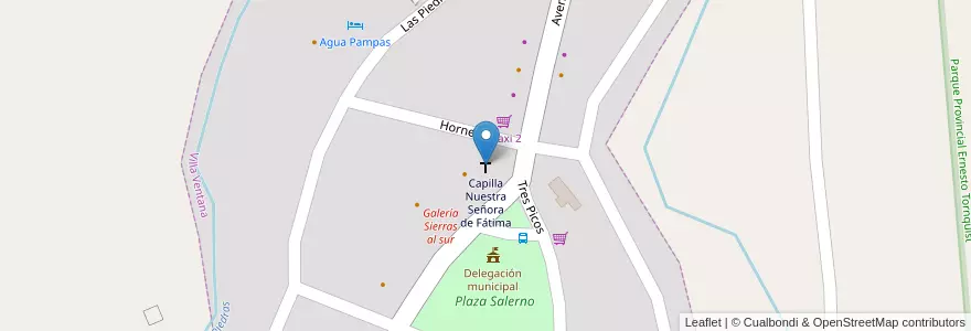 Mapa de ubicacion de Capilla Nuestra Señora de Fátima en الأرجنتين, بوينس آيرس, Partido De Tornquist, Villa Ventana.