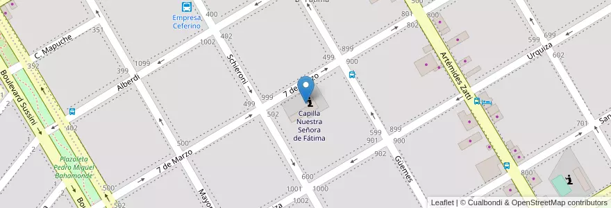 Mapa de ubicacion de Capilla Nuestra Señora de Fátima en 아르헨티나, 리오네그로주, Departamento Adolfo Alsina, Viedma, Viedma.