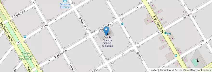 Mapa de ubicacion de Capilla Nuestra Señora de Fátima en 阿根廷, 内格罗河省, Departamento Adolfo Alsina, Viedma, Viedma.
