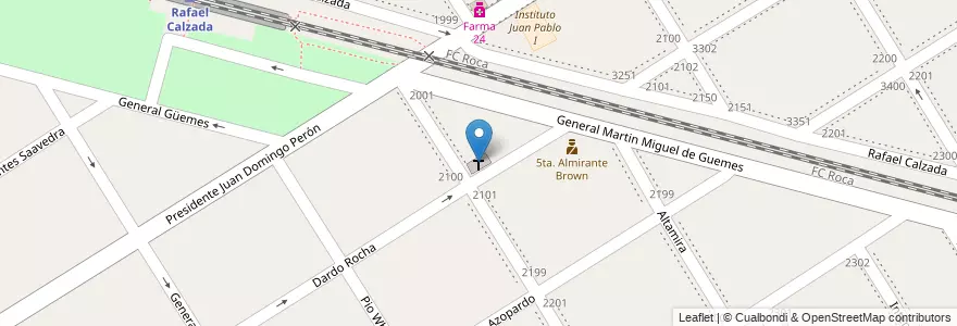 Mapa de ubicacion de Capilla Nuestra Señora de Fátima en Arjantin, Buenos Aires, Partido De Almirante Brown, Rafael Calzada.