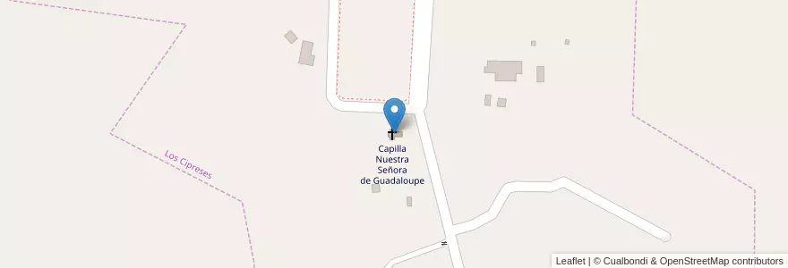 Mapa de ubicacion de Capilla Nuestra Señora de Guadaloupe en Arjantin, Şili, Chubut, Departamento Futaleufú, Los Cipreses.