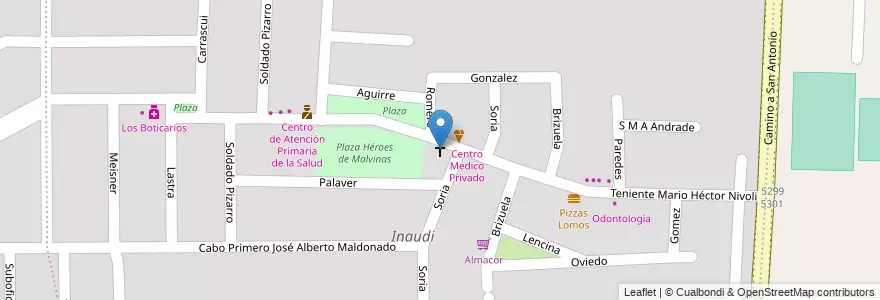 Mapa de ubicacion de Capilla Nuestra Señora de la Esperanza en 아르헨티나, Córdoba, Departamento Capital, Pedanía Capital, Córdoba, Municipio De Córdoba.