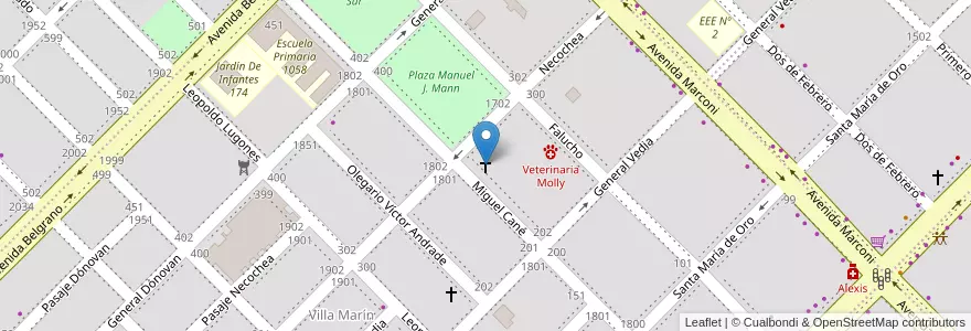 Mapa de ubicacion de Capilla Nuestra Señora de la Merced en アルゼンチン, チャコ州, Departamento San Fernando, Resistencia, Resistencia.