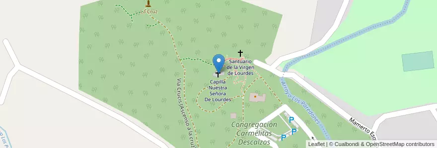 Mapa de ubicacion de Capilla Nuestra Señora De Lourdes en Arjantin, Córdoba, Departamento Santa María, Pedanía Alta Gracia, Municipio De Alta Gracia, Alta Gracia.