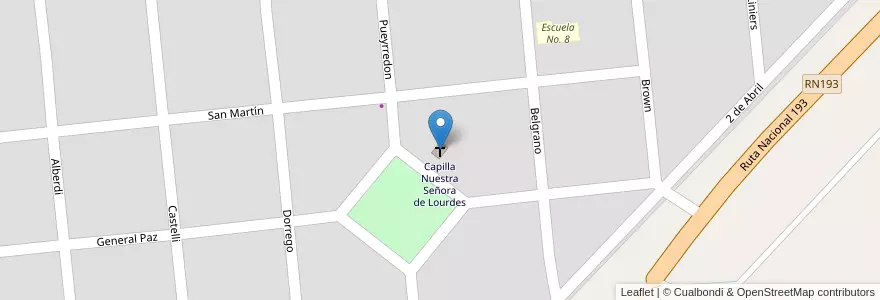 Mapa de ubicacion de Capilla Nuestra Señora de Lourdes en الأرجنتين, بوينس آيرس, Partido De San Andrés De Giles.