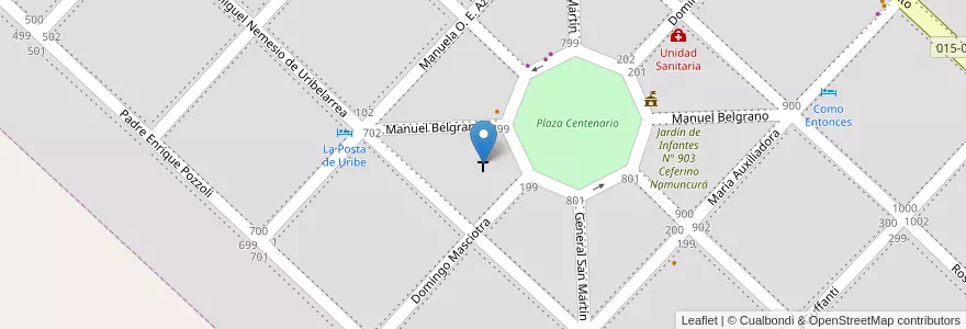 Mapa de ubicacion de Capilla Nuestra Señora de Luján en Argentina, Buenos Aires, Partido De Cañuelas, Uribelarrea.