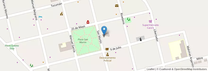 Mapa de ubicacion de Capilla Nuestra Señora de Lujan en 아르헨티나, 부에노스아이레스주, Partido De Lincoln.