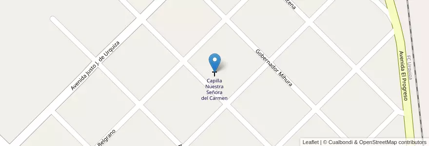 Mapa de ubicacion de Capilla Nuestra Señora del Carmen en Argentine, Province D'Entre Ríos, Departamento Diamante, Distrito Palmar.