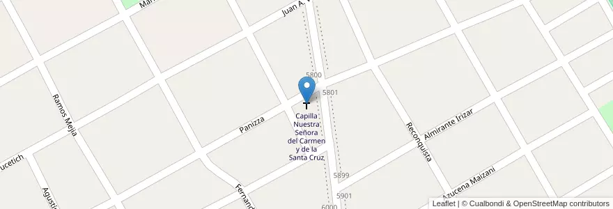 Mapa de ubicacion de Capilla Nuestra Señora del Carmen y de la Santa Cruz en Argentinië, Buenos Aires, Partido De Almirante Brown, Ministro Rivadavia.