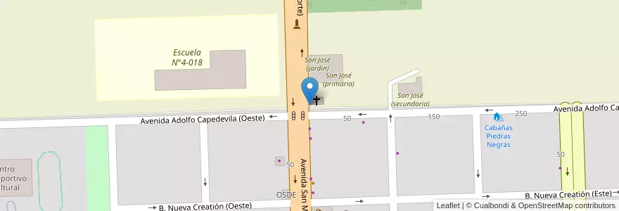 Mapa de ubicacion de Capilla Nuestra Señora del Rosario en Arjantin, Şili, Mendoza, Departamento Malargüe, Distrito Ciudad De Malargüe.