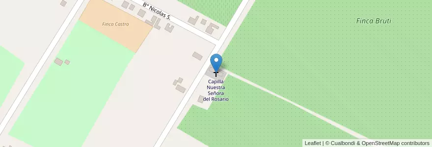 Mapa de ubicacion de Capilla Nuestra Señora del Rosario en Arjantin, Şili, Mendoza, Departamento Junín, Distrito Algarrobo Grande.