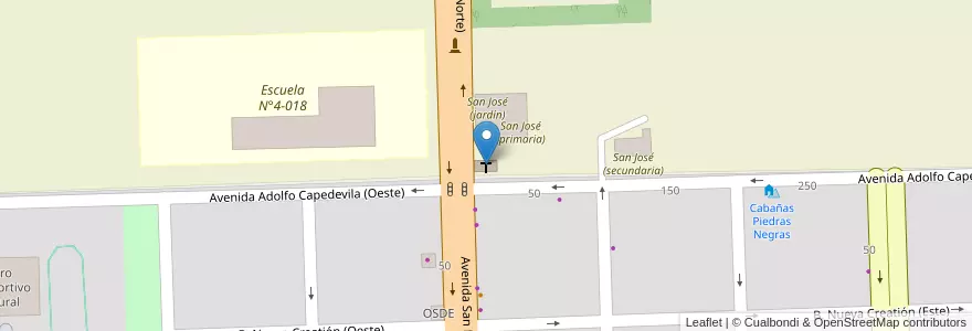 Mapa de ubicacion de capilla nuestra señora del rosario en Arjantin, Şili, Mendoza, Departamento Malargüe, Distrito Ciudad De Malargüe.