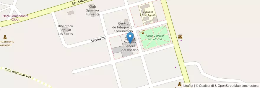 Mapa de ubicacion de Capilla Nuestra Señora del Rosario en Argentina, San Juan, Cile, Iglesia.