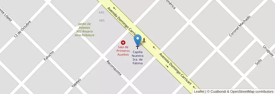 Mapa de ubicacion de Capilla Nuestra Sra. de Fátima en アルゼンチン, ブエノスアイレス州, Partido De Adolfo Gonzales Chaves, Adolfo Gonzáles Chaves.
