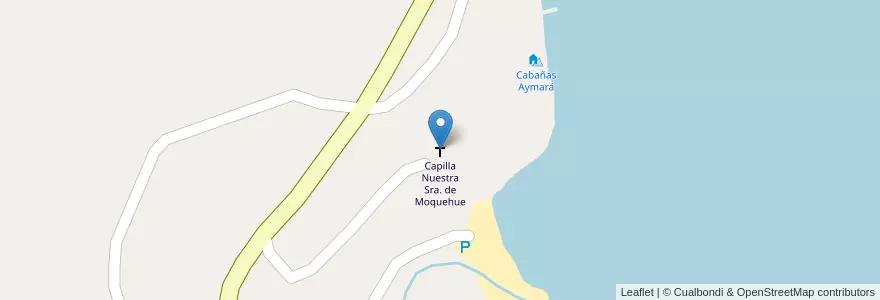 Mapa de ubicacion de Capilla Nuestra Sra. de Moquehue en Arjantin, Şili, Neuquén, Departamento Aluminé.