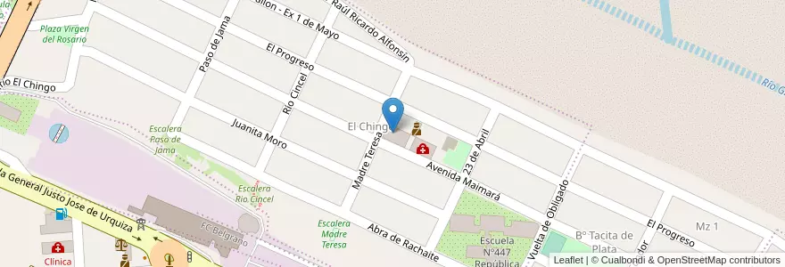 Mapa de ubicacion de Capilla Nuestra Sra. del Valle - Barrio El Chingo en Arjantin, Jujuy, Departamento Doctor Manuel Belgrano, Municipio De San Salvador De Jujuy.