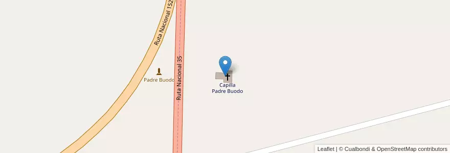 Mapa de ubicacion de Capilla Padre Buodo en Argentinien, La Pampa, Comisión De Fomento De Colonia Santa María, Departamento Utracán.
