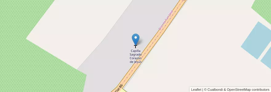 Mapa de ubicacion de Capilla Sagrado Corazón de Jesús en Arjantin, Şili, Mendoza, Departamento Tupungato.