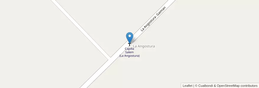 Mapa de ubicacion de Capilla Salem (La Angostura) en Argentine, Chubut, Departamento Gaiman, Gaiman.