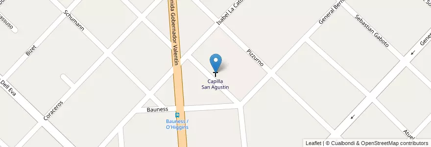 Mapa de ubicacion de Capilla San Agustin en الأرجنتين, بوينس آيرس, Partido De Hurlingham, Hurlingham.