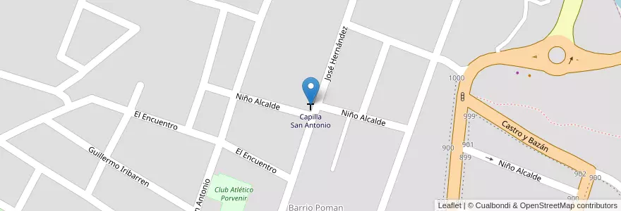 Mapa de ubicacion de Capilla San Antonio en アルゼンチン, ラ・リオハ州, Departamento Chilecito, Chilecito.