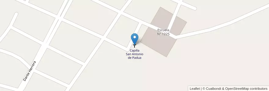 Mapa de ubicacion de Capilla San Antonio de Padua en アルゼンチン, サンティアゴ・デル・エステロ州, Departamento Copo.