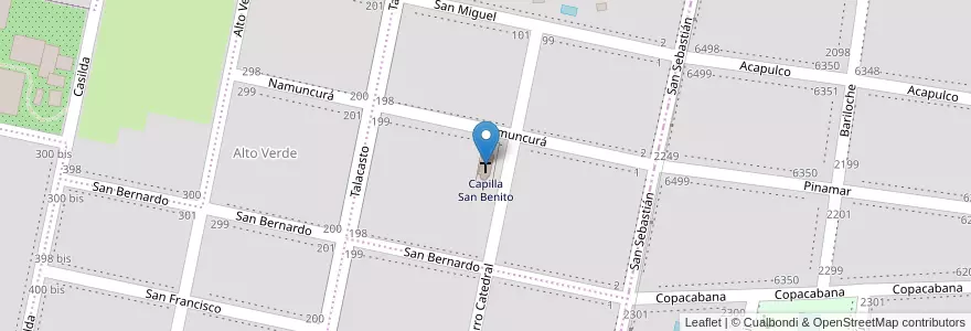Mapa de ubicacion de Capilla San Benito en Argentina, Santa Fe, Departamento San Lorenzo, Municipio De Roldán, Roldán.