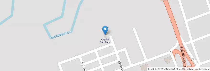 Mapa de ubicacion de Capilla San Blas en アルゼンチン, フォルモサ州, Departamento Formosa, Municipio De Formosa, Formosa.