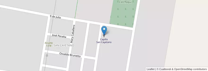 Mapa de ubicacion de Capilla San Cayetano en Argentina, Santa Fe, Departamento Vera, Municipio De Calchaquí.