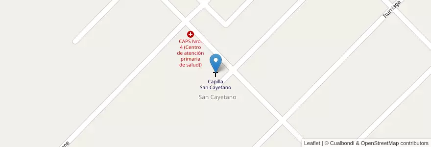 Mapa de ubicacion de Capilla San Cayetano en 아르헨티나, 부에노스아이레스주, Partido De Campana.