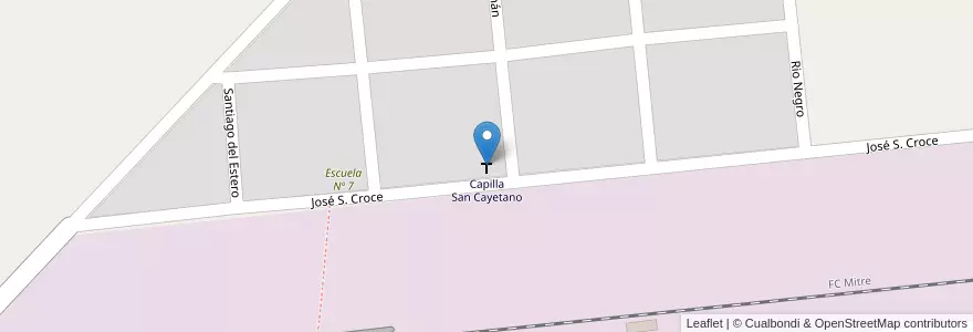 Mapa de ubicacion de Capilla San Cayetano en アルゼンチン, ブエノスアイレス州, Partido De Exaltación De La Cruz.