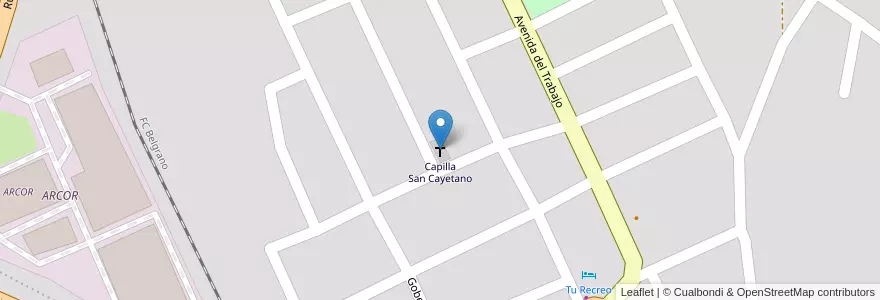 Mapa de ubicacion de Capilla San Cayetano en Argentina, Catamarca, Departamento La Paz, Municipio De Recreo, Recreo.